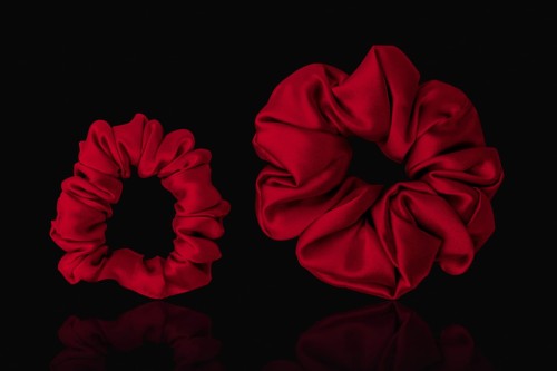 Zestaw 2x Gumki Jedwabne do Włosów Red Wine