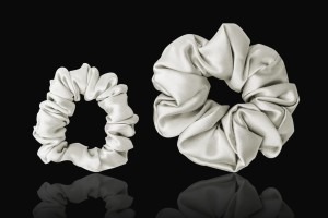 Zestaw 2x Gumki Jedwabne do Włosów Silver