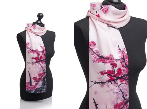 Jedwabny Szal 52x175 Geisha