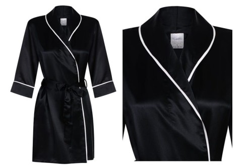 Jedwabny Szlafrok Damski - Classic Black