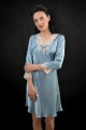 Jedwabna Koszula Nocna Nightgown Light Indigo