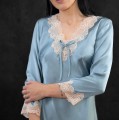 Jedwabna Koszula Nocna Nightgown Light Indigo