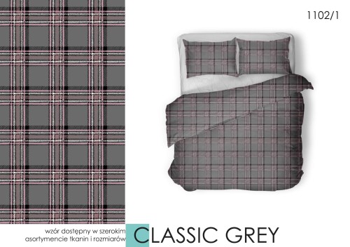 Pościel Bawełniana 140x200 Klasyczny Szary