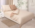 Pościel satynowa dwustronna DOUBLE FACE KOLEKCJA GOLD 140x200 Beż + Brąz Jasna