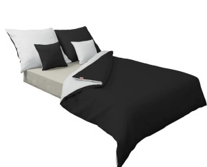 Pościel satynowa dwustronna DOUBLE FACE KOLEKCJA GOLD 140x200 Czerń + Biel