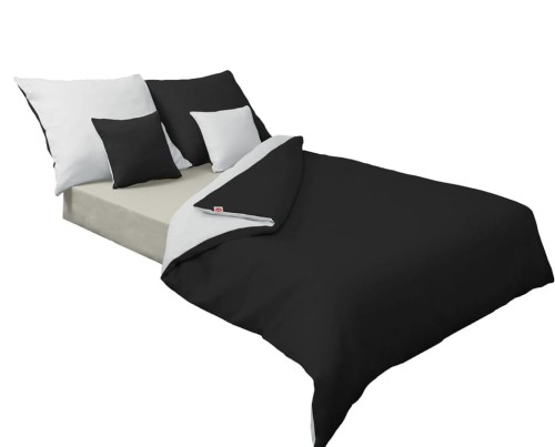 Pościel satynowa dwustronna DOUBLE FACE KOLEKCJA GOLD 140x200 Czerń + Biel