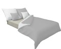 Pościel satynowa dwustronna DOUBLE FACE KOLEKCJA GOLD 160x200 Biel + Szarość