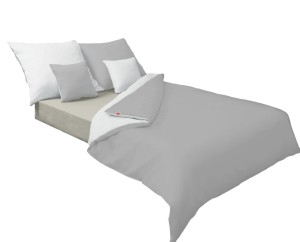 Pościel satynowa dwustronna DOUBLE FACE KOLEKCJA GOLD 160x200 Biel + Szarość