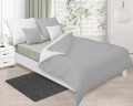 Pościel satynowa dwustronna DOUBLE FACE KOLEKCJA GOLD 160x200 Biel + Szarość