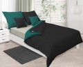 Pościel satynowa dwustronna DOUBLE FACE KOLEKCJA GOLD 160x200 Zieleń + Czerń