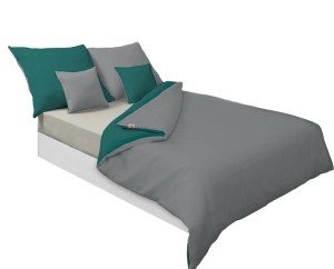 Pościel satynowa dwustronna DOUBLE FACE KOLEKCJA GOLD 160x200 Zieleń + Szarość