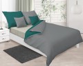 Pościel satynowa dwustronna DOUBLE FACE KOLEKCJA GOLD 160x200 Zieleń + Szarość