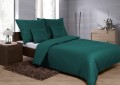 Pościel satynowa 160x200 + 2x poszewka jasiek Kolor Ciemno Zielony