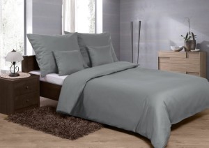 Pościel satynowa 220x200 + 2x poszewka jasiek Kolor Szary