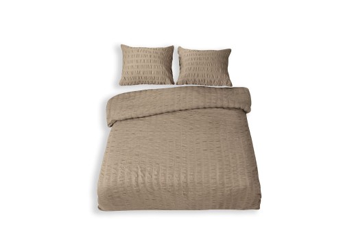 Pościel Satyna Gofrowana 160x200 Ciemny Beż