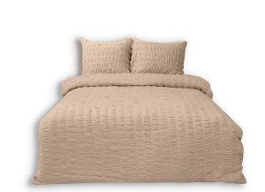 Pościel Satyna Gofrowana 220x200 Jasny Beż