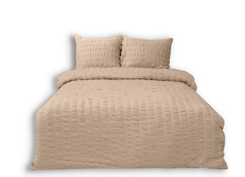 Pościel Satyna Gofrowana 220x200 Jasny Beż