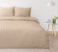 Pościel Satyna Gofrowana 220x200 Jasny Beż