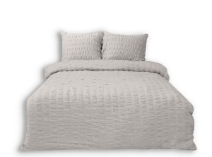 Pościel Satyna Gofrowana 220x200 Jasny Popiel