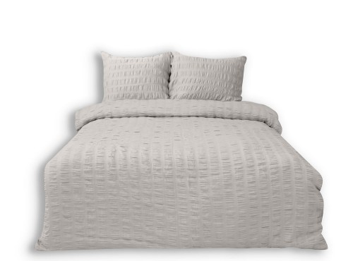 Pościel Satyna Gofrowana 220x200 Jasny Popiel