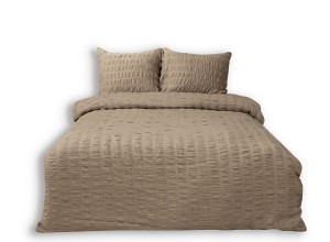 Pościel Satyna Gofrowana 220x200 Ciemny Beż