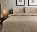 Pościel Satyna Gofrowana 220x200 Ciemny Beż