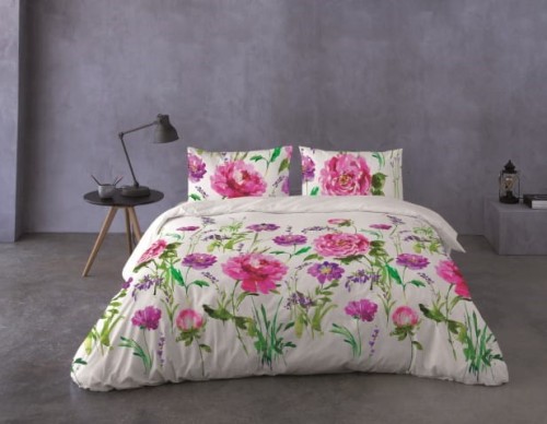 Pościel z Perkalu 160x200 Satyna Prestige Łączka 05