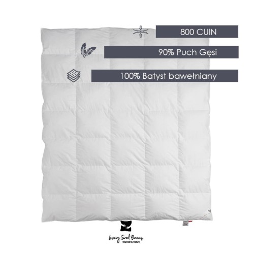 Kołdra Puchowa 155x200 Premium Puch Gęsi - Letnia