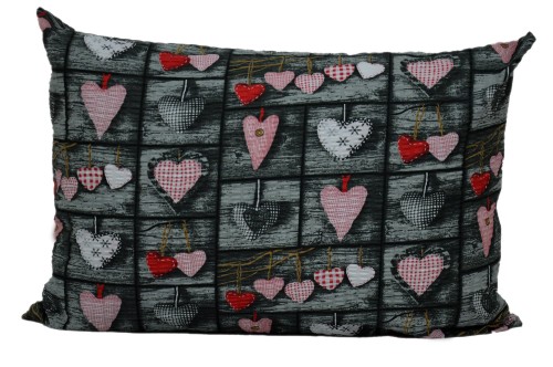 Poszewka z kory 50x70 czerwone serca