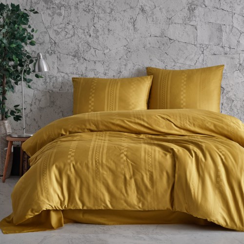 Pościel satyna bawełniana 160x200 Exclusive Capital Mustard