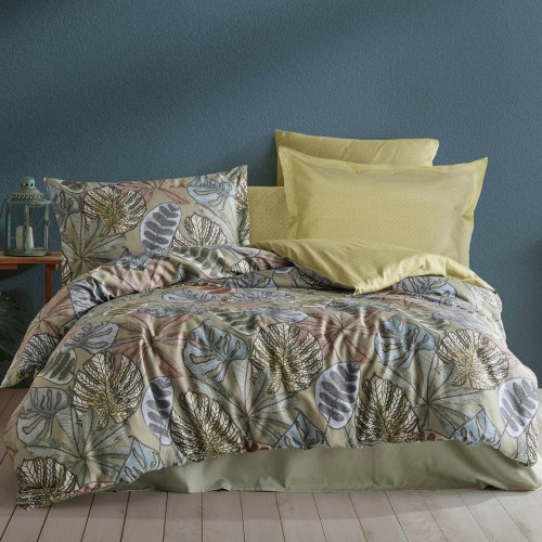 Pościel satyna bawełniana 160x200 Luxury Premium GRETA GREEN