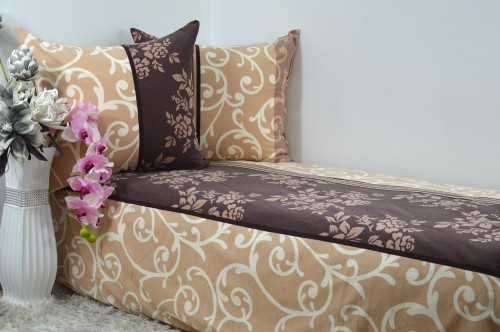 Pościel Bawełniana 140x200 winorośl brąz/krem