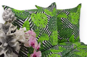 Pościel Bawełniana 160x200 Monstera Zieleń