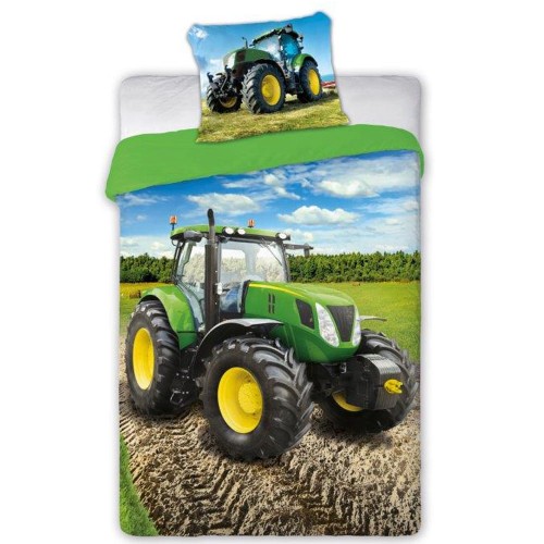 Pościel Bawełniana 160x200 Traktor zielony