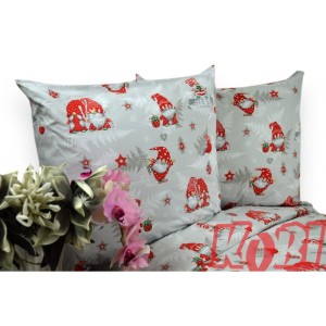 Pościel Bawełniana 160x200 Mikołaje na łyżwach