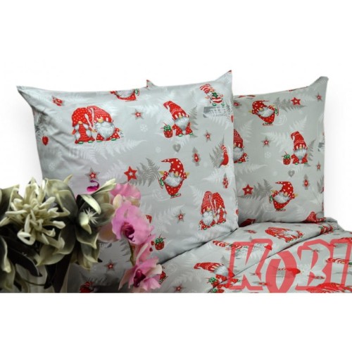 Pościel Bawełniana 160x200 Mikołaje na łyżwach