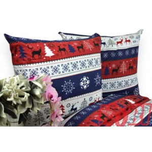 Pościel Bawełniana 160x200 Renifery Granat