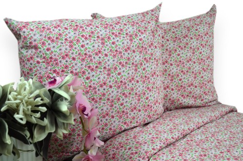Pościel Bawełniana 140x200 różowe kwiatuszki