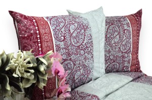 Pościel Bawełniana 140x200 czerwony kwiat