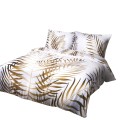 Pościel satyna bawełniana 160x200 Panel Liście Palmowe Beż