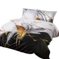 Pościel satyna bawełniana 180x200 Panel Biało Złote Pióra