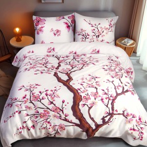 Pościel satyna bawełniana 160x200 Panel Drzewo Wiśniowe