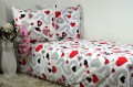 Pościel Bawełniana 160x200 Serca białe tło 3458