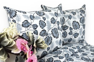 Pościel z Kory 160x200 monstera szara