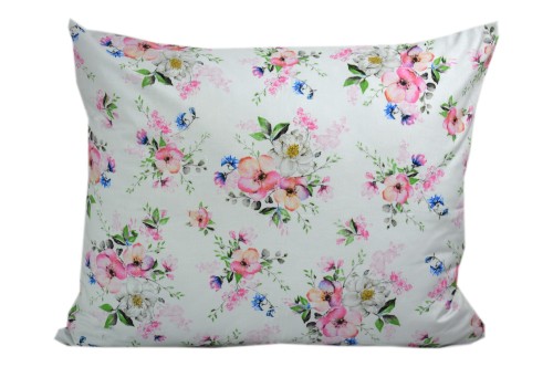 Poszewka bawełniana 50x60 kwiat jabłoni białe tło 3165