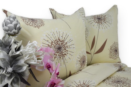 Pościel bawełniana 140x200 dmuchawce ecru