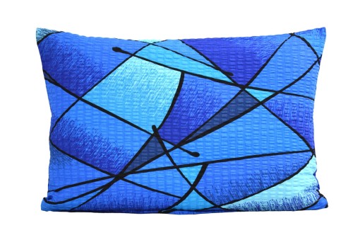 Poszewka z kory 40x60 romby niebieskie