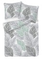 Pościel Satynowa 160x200 EXCLUSIVE Szare liście