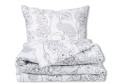 Pościel Satynowa 160x200 EXCLUSIVE Szare kwiaty