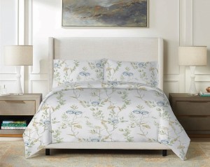 Pościel Satynowa 220x200 EXCLUSIVE Łąka z niebieskimi kwiatami